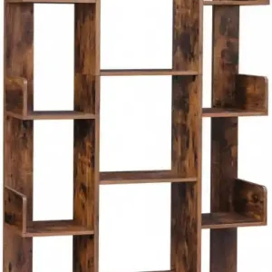 Biblioteca Vasagle, Model Jacob, 86x25x140 cm, Maro Rustic Ofertă de sezon