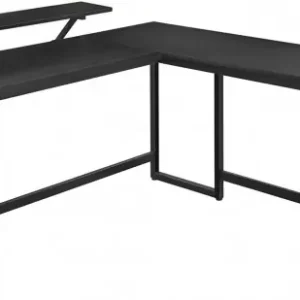 Expediere rapidă Birou pe Colt Vasagle, model Lennox, 140x92.2x130 cm, Negru