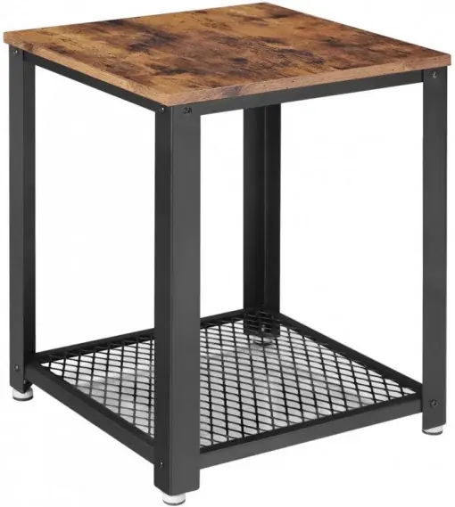 Reduceri Masuta de Cafea Model Andre, 45x45x55 cm, Maro Rustic/Negru