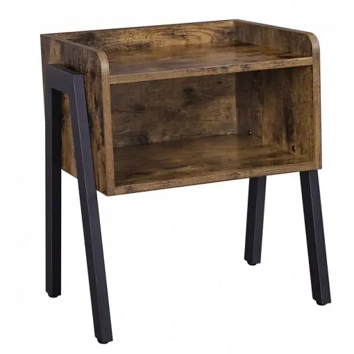 Chilipir Noptiera Model Hutchinson, Maro Rustic/Negru, 46x35x51.5cm