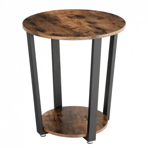Noptiera Model Kent, Maro Rustic/Negru, 50x36x57cm Retur ușor