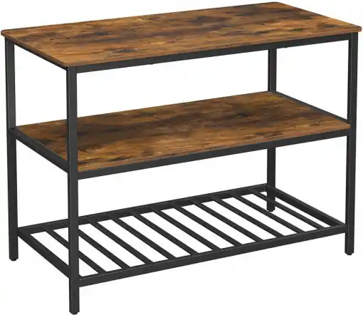 Masuta de Cafea Model Kason, 120x60x90 cm, Maro Rustic / Negru Reducere specială