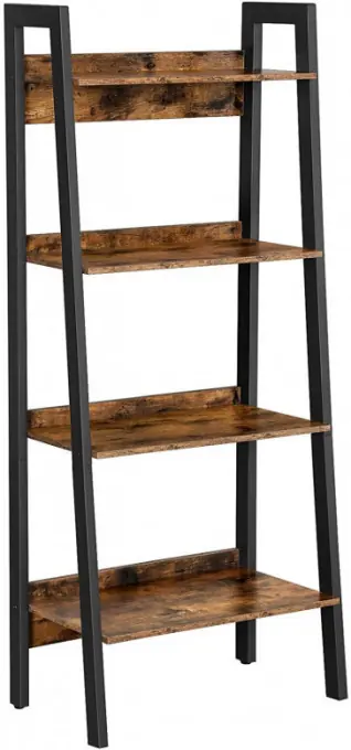 Raft tip Scară Model Viviana, Maro rustic/Negru, 56x34x137.5 cm Bestseller