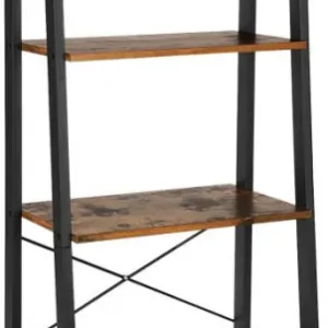 Raft tip Scară Model Tyler, Maro rustic/Negru, 56x34x137.5 cm Noutate