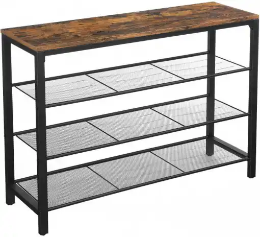Calitate înaltă Raft pentru Pantofi Model Elliot, Maro rustic/Negru, 100x30x72 cm