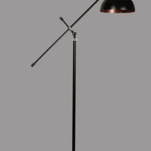 Retur ușor Lampadar Hans lambader siyah ayak retro 3 baslikli Negru/Crom