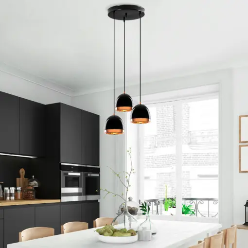 Lustra MUGO-10640 Negru/Auriu Plată sigură