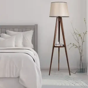 Lampadar Sehbali Tripod Ceviz Lambader Pramit Acik Hasir Abajurlu Nuc Reducere specială