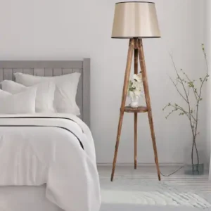 Super ofertă Lampadar Sehbali Tripod Yanik Lambader Pramit 15-3 Abajurlu Maro