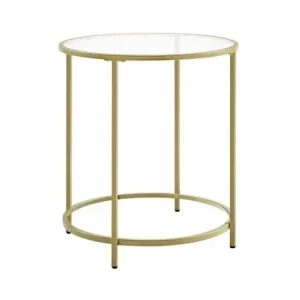 Masuta de Cafea Model Araceli, 50x50x55 cm, Auriu, Blat Sticla securizata Cel mai vândut