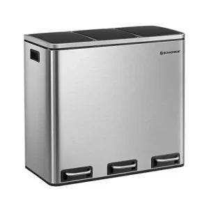 Cos de reciclare, Songmics, 3 compartimente, LTB54NL, 3 x 18 L Cel mai vândut