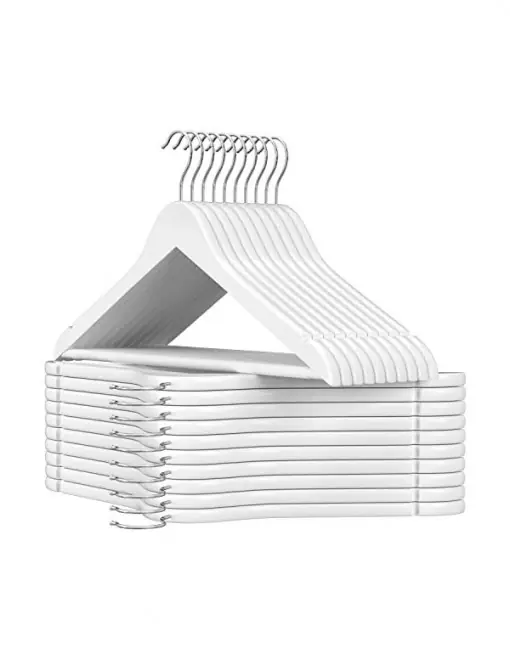 Set 20 umerase din lemn, Songmics, CRW03W-20, Alb Cumpărături sigure