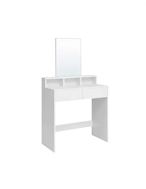 Masa de Toaleta cu oglinda Model Hines, Alb, 80x40x140 cm Reducere extra
