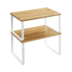 Ofertă de sezon Set 2 Rafturi organizatoare pentru Bucatarie Model Kimora, Alb/Natural