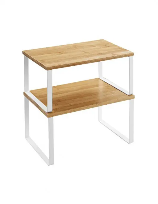 Ofertă de sezon Set 2 Rafturi organizatoare pentru Bucatarie Model Kimora, Alb/Natural