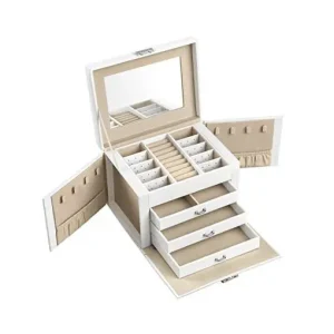 Cutie de bijuterii Model Vox, Alb, 22.5x17.5x16.5 cm Reducere extra