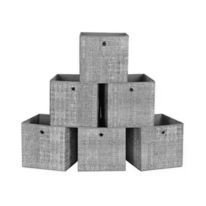 Set 6 cuburi de depozitare, Songmics, 30 x 30 x 30 cm, RFB02LG-3, Gri Ofertă specială