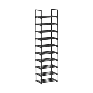 Reduceri Raft pentru Pantofi cu 10 Polițe Model Jad, Negru, 30x45x174 cm,