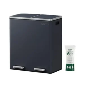 Reduceri Cos de reciclare, Songmics, 2 compartimente, 2 x 30 L, LTB60GS, Gri