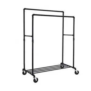 Preț mic Suport pentru haine cu roti, Songmics, 2 sine, 110 kg, HSR60B, Negru
