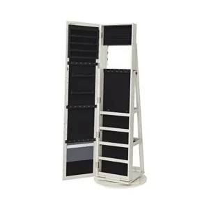 Dulap de bijuterii Model Holt, Alb, 55x55x160 cm Ofertă exclusivă