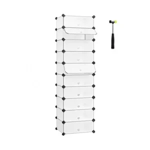 Ultima șansă Suport de pantofi, Songmics, 10 compartimente, 40 x 30 x 17 cm, LPC10W, 20 perechi