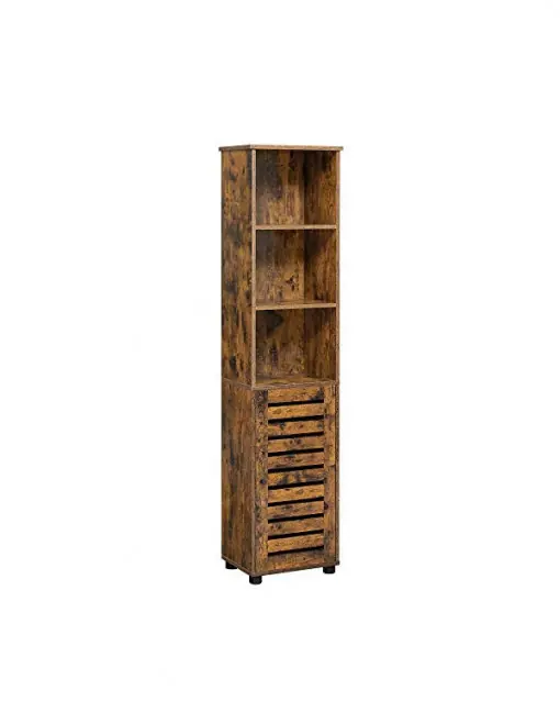 Cumpără acum Dulap de depozitare pentru baie, Vasagle, Maro Rustic, 17 x 12 x 65 cm, BBK160X01