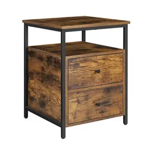 Cumpără acum Noptiera, Vasagle, 2 sertare, Maro Rustic, LET067B01, 45 x 45 x 60 cm