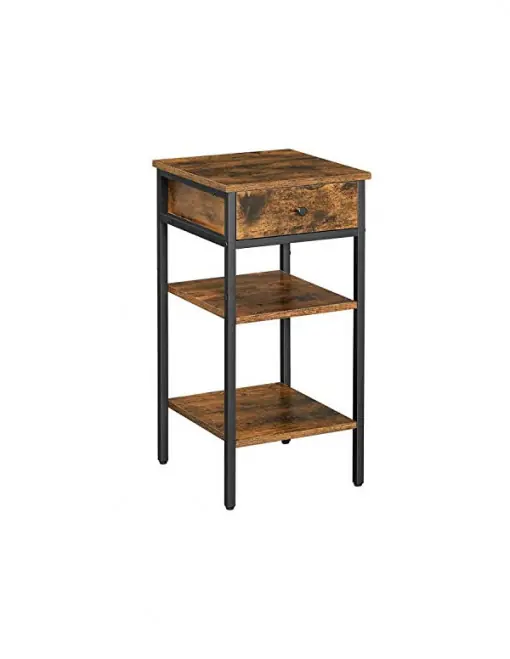 Calitate înaltă Noptiera Model Keller, Maro Rustic/Negru, 35x3570cm