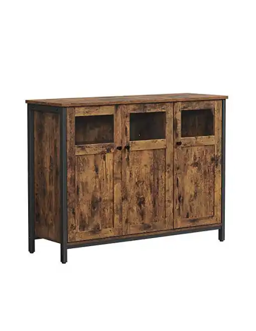 Ofertă de sezon Comoda Model Mariam, Maro rustic/Negru, 100x35x75 cm