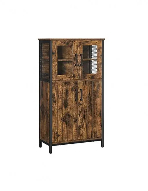 Comoda Model Dior, Maro rustic/Negru, 60x30x108 cm Expediere rapidă