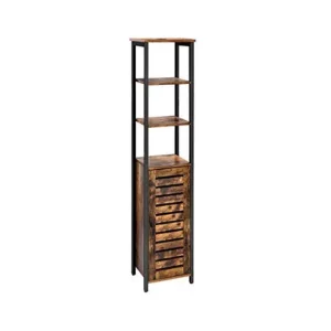 Raft cu polițe Model Ellianna, Maro rustic/Negru, 37x30x167 cm Comandă acum