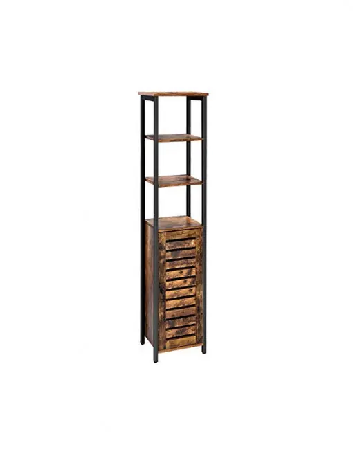Raft cu polițe Model Ellianna, Maro rustic/Negru, 37x30x167 cm Comandă acum