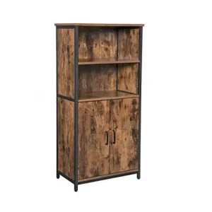 Promoție Comoda Model Elian, Maro rustic/Negru, 60x35x125 cm