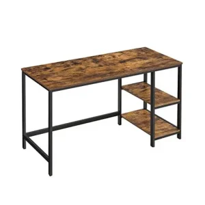 Birou cu Rafturi Vasagle, model Charley, 140x75x60 cm, Maro rustic/Negru Comandă acum