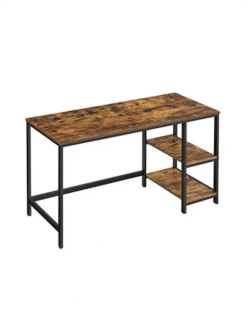 Birou cu Rafturi Vasagle, model Charley, 140x75x60 cm, Maro rustic/Negru Comandă acum