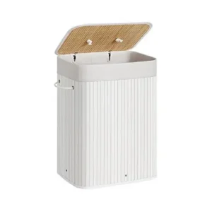 Cos pentru rufe, Songmics, 72 L, Alb, LCB010W01, 40 x 30 x 60 cm Plată sigură
