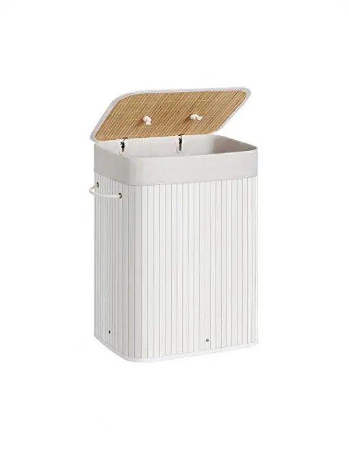 Cos pentru rufe, Songmics, 72 L, Alb, LCB010W01, 40 x 30 x 60 cm Plată sigură