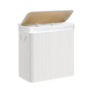 Cos pentru rufe, Songmics, 150 L, Alb, LCB091W01, Alb, 60 x 40 x 61 cm Premium