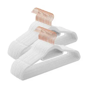 Reducere extra Set 50 umerase din catifea, Songmics, Alb, CRF021W02, Alb + Roz