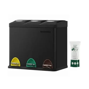 Cos de reciclare, Songmics, 3 x 8L, LTB24BK, Negru Cumpără acum