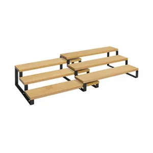Preț promoțional Set 2 Rafturi organizatoare pentru Bucatarie Model Braelynn, Natural/Negru