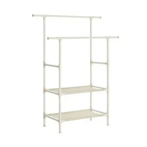 Lichidare de stoc Suport pentru umerase cu rafturi, Songmics, Alb, 70 Kg, RDR02WT, 171 x 114 x 45 cm