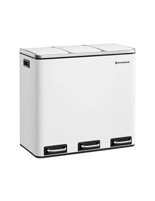 Cos pentru reciclare, 3 x 18L, Soft-Close, Alb, LTB54WT, 61 x 31 x 56 cm Reducere extra