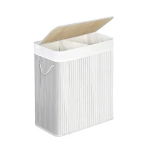 Expediere rapidă Cos de rufe, Songmics, 100L, Alb, LCB64WT, 51 x 31 x 60 cm