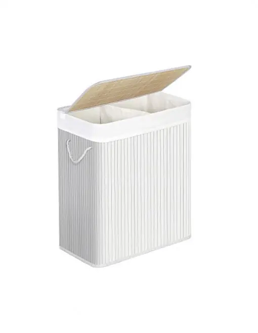 Expediere rapidă Cos de rufe, Songmics, 100L, Alb, LCB64WT, 51 x 31 x 60 cm