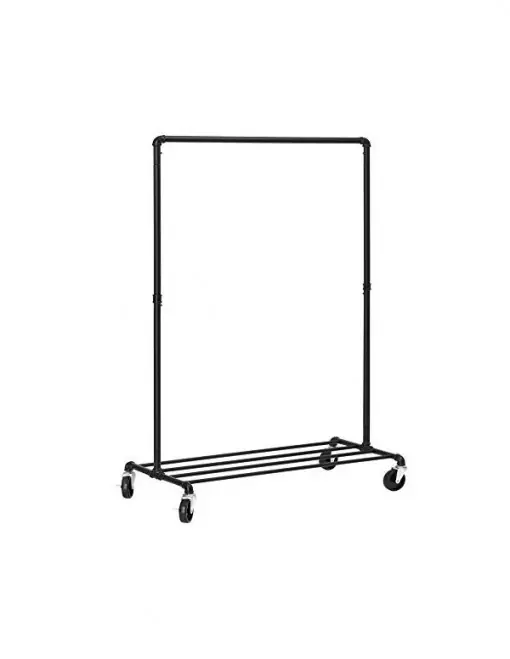 Livrare rapidă Suport pentru umerase mobil, Songmics, HSR61BK, Negru, 163 x 100 x 49 cm