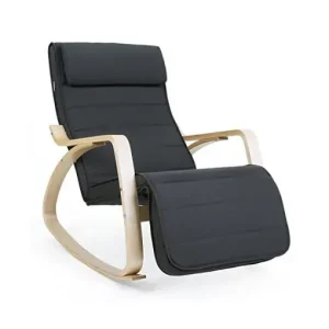 Livrare expres Fotoliu balansoar, Songmics, Gri, LYY10G, 150 Kg, 67 x 115 x 91 cm