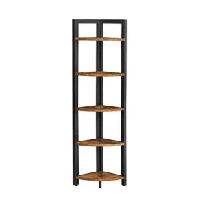 Lichidare de stoc Raft de colț Model Nataly, Maro rustic/Negru, 30x30x150 cm