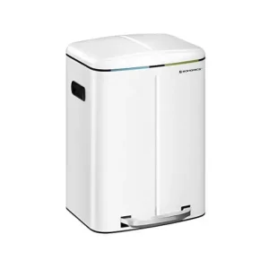 Discount Cos de reciclare, Songmics, 2 x 20L, Alb, LTB40WT, Soft-Close